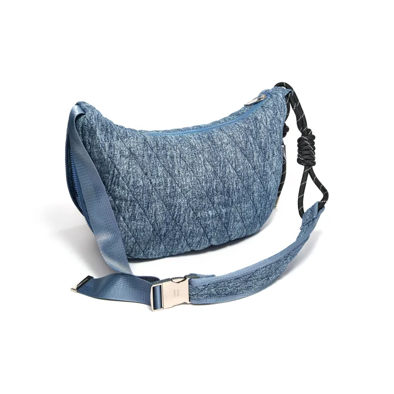 SMTING STUDIO Fabric Crossbody Bag Medium Size Unisex Denim Blue-2