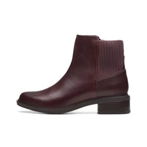 Clarks Short Chelsea Boots Women's Red