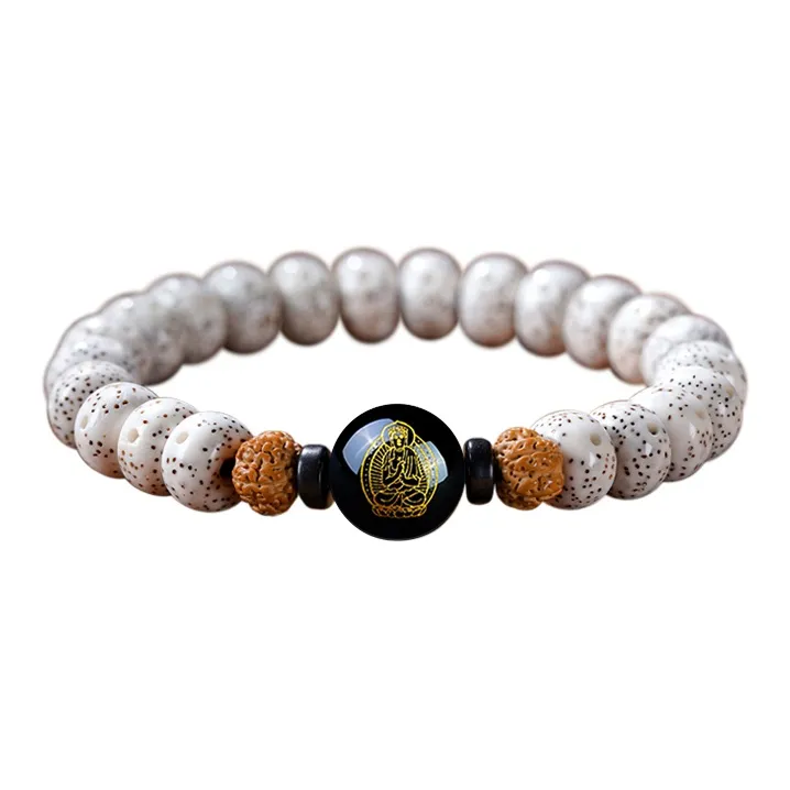 DALONG Star Moon Bodhi Seeds Single Wrap Beaded Bracelet Unisex-10