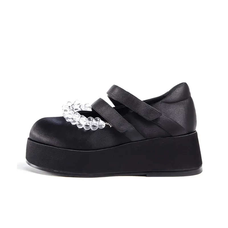 It's Toasted Shibuya One Japanese Style Row Platform Shoes Women's Black-0