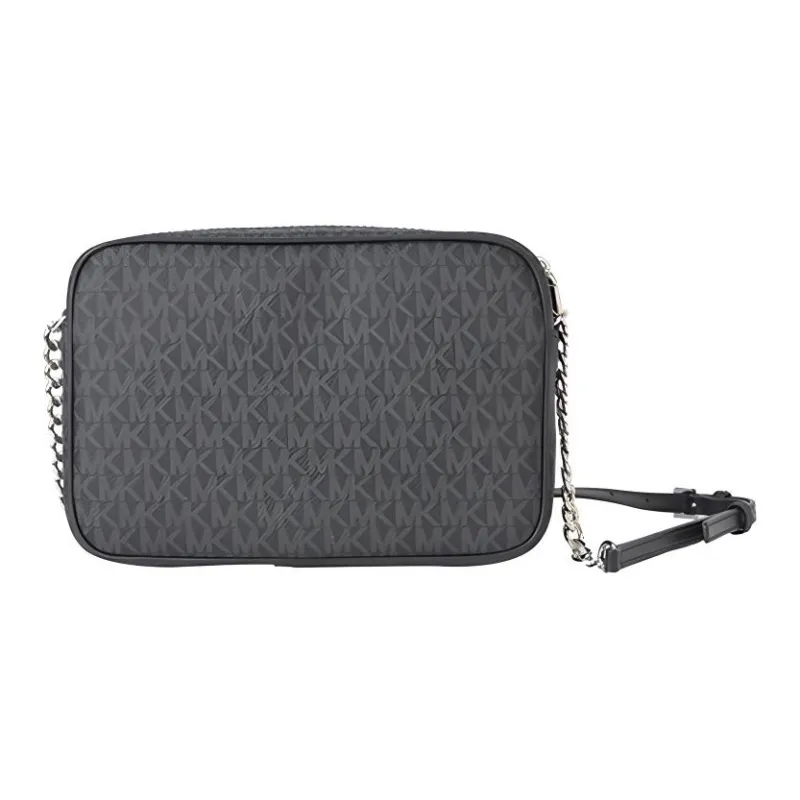 MICHAEL KORS Jet Set PVC Shoulder Bag, Crossbody Bag Large Size Women's Black-2