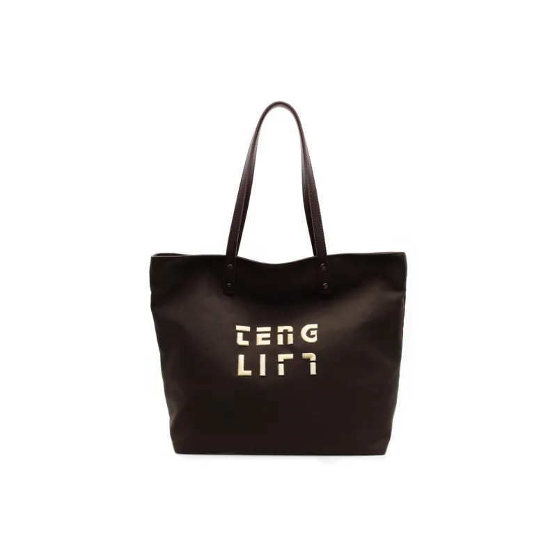SUN ERATH&U Fabric Tote Bag Shopping Bag Shoulder Bags Women's Black Tea/Chestnut Brown/Ecru/Khaki-0