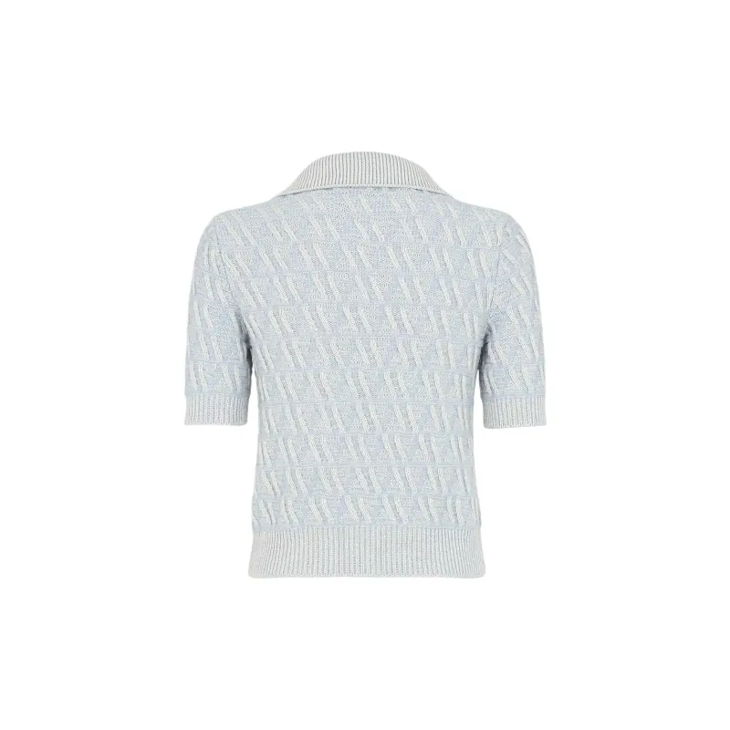 FENDI Ff Jacquard Short Sleeved Knitted Jumper-1