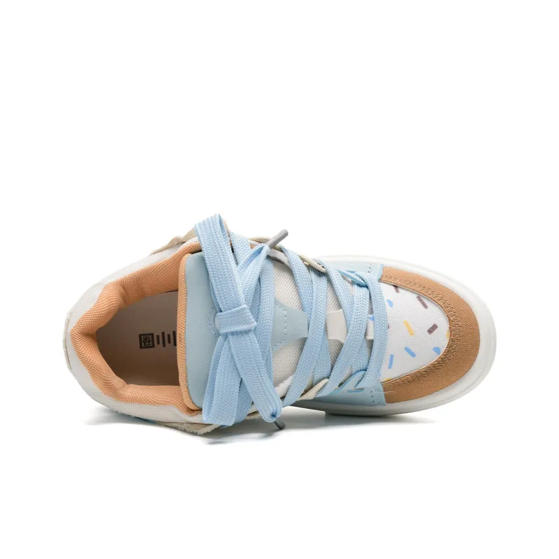 Circle Small Coverage Impact Resistance Breathable Height Increasing Low-Top Skateboard Shoes Women's Box Included-4