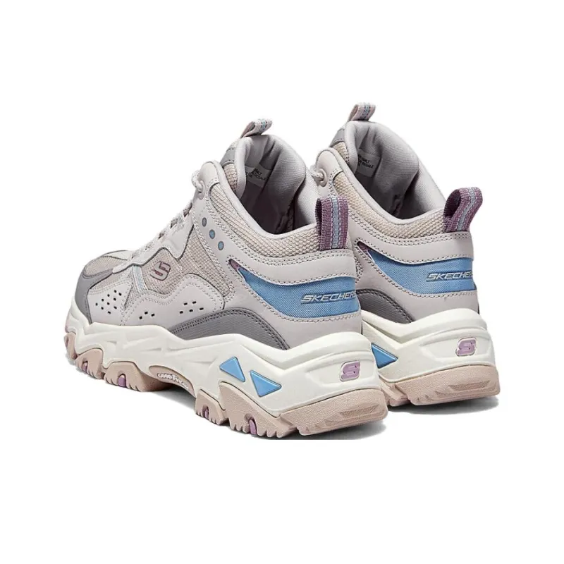 Skechers OUTDOOR Breathable Height Increasing Rebound Mid Top Casual Shoes Women's Gray Brown-3
