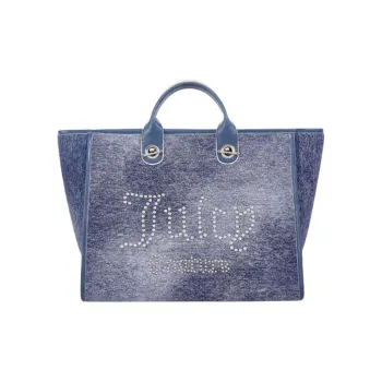JUZI PU Tote Bag Shopping Bag Shoulder Bag Handbag Large Size Women's Denim Blue