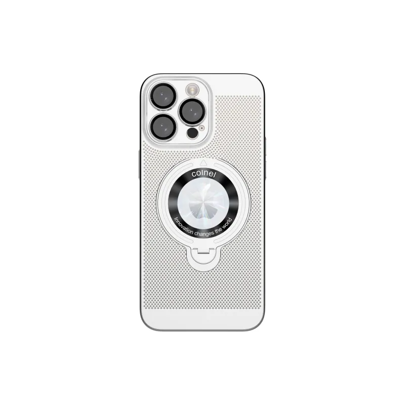 ZHUOJI PC Material Mesh Hole 360U Shield Stand Phone Case Compatible With Apple 16/15/14/13 Series-9