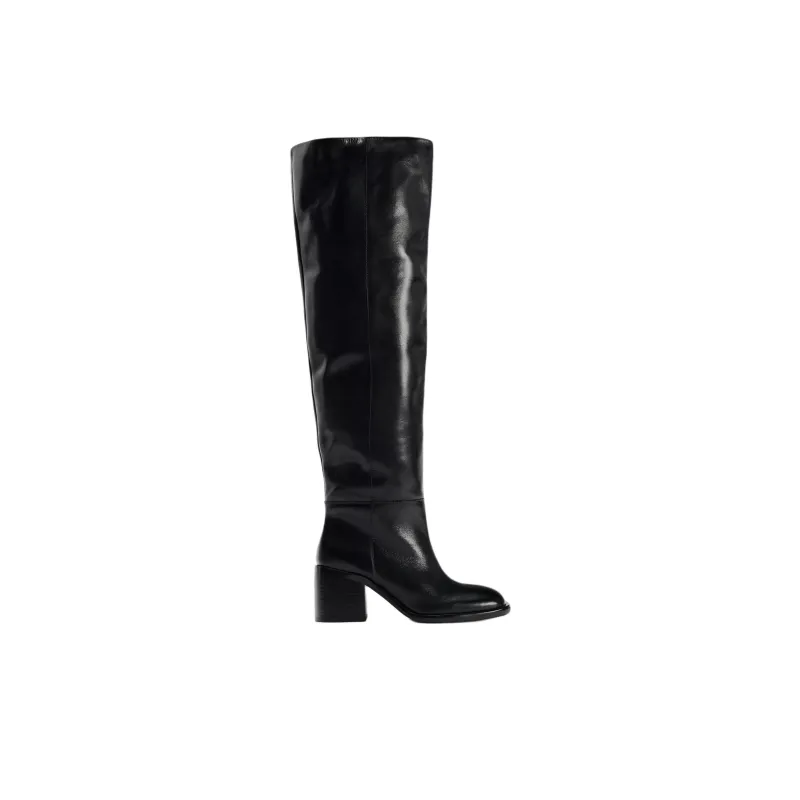 ZARA Over-the-knee Boots 7cm Women's Black-1