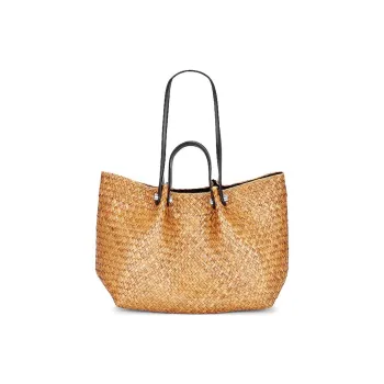 ALLSAINTS Straw Tote Bag Shopping Bag Shoulder Bag Handbag Small Size Women's Khaki
