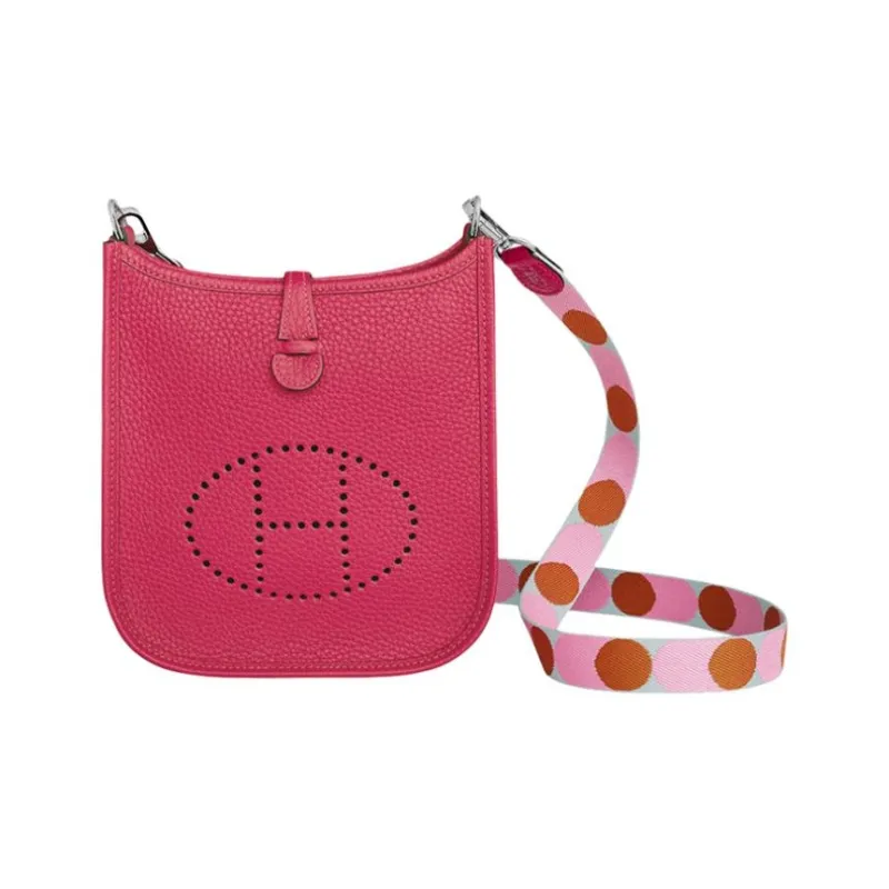 HERMES Evelyne Clemence Calfskin Shoulder Bag, Crossbody Bag Mini Women's-0
