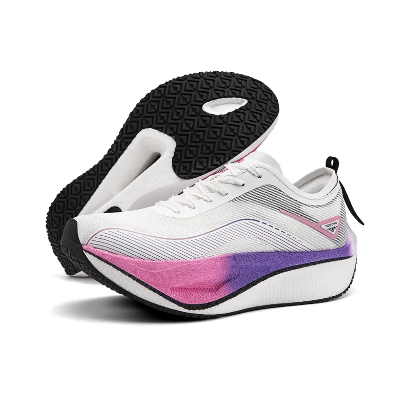 YUDONG Running Shoes Men Low Top White Purple-3