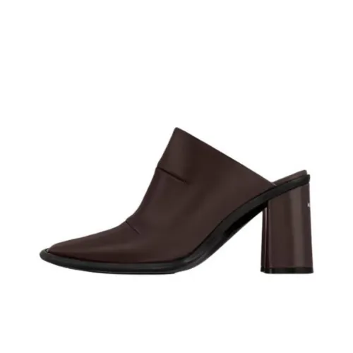 LOUIS VUITTON Berlin Rubber Sole Slip Resistant Wrap toe Slippers Women's Red Brown