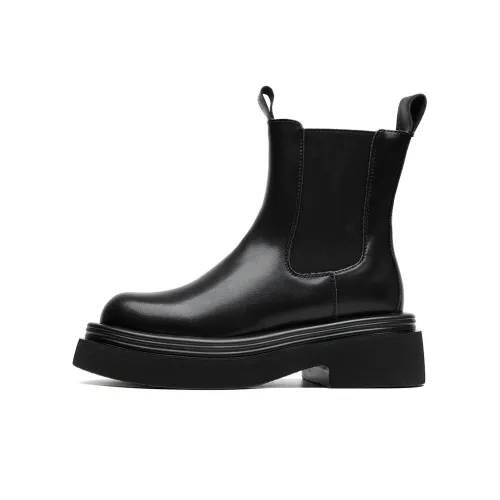 Chi Wolf Short Chelsea Boots Men's Black