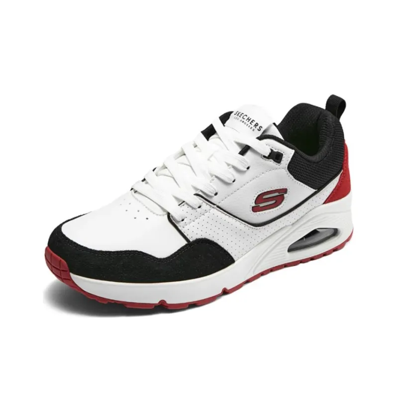Skechers Cushioning Low Top Running Shoes Men's White Black-2