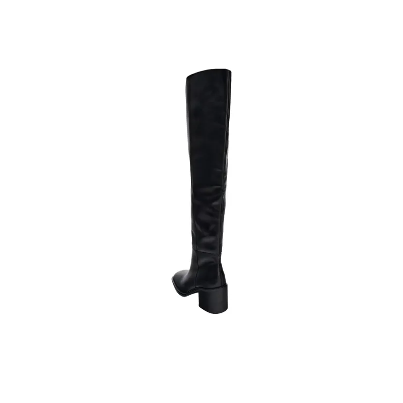 ZARA Over-the-knee Boots 7cm Women's Black-4