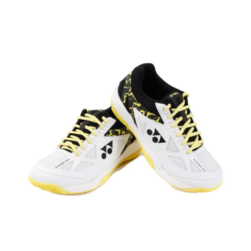 YONEX Anti Slip Wear Resistant Low Top Badminton Shoes Unisex White Black Yellow-1