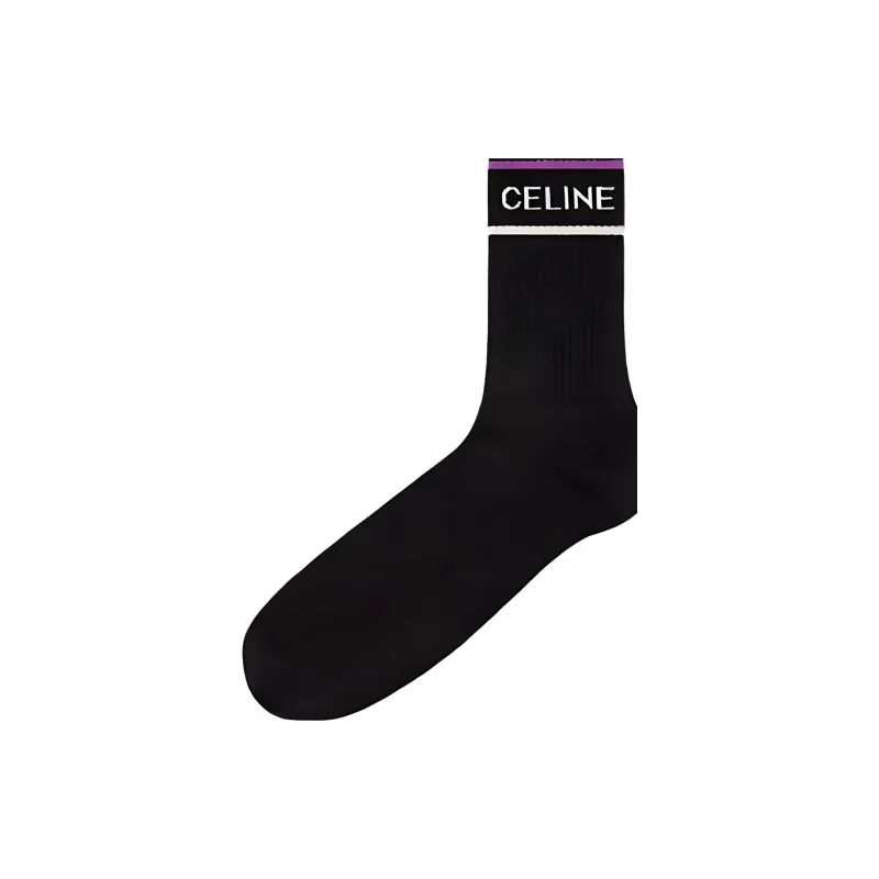 CELINE SS23 Knee-High Socks Men's 1 Pack Black-5
