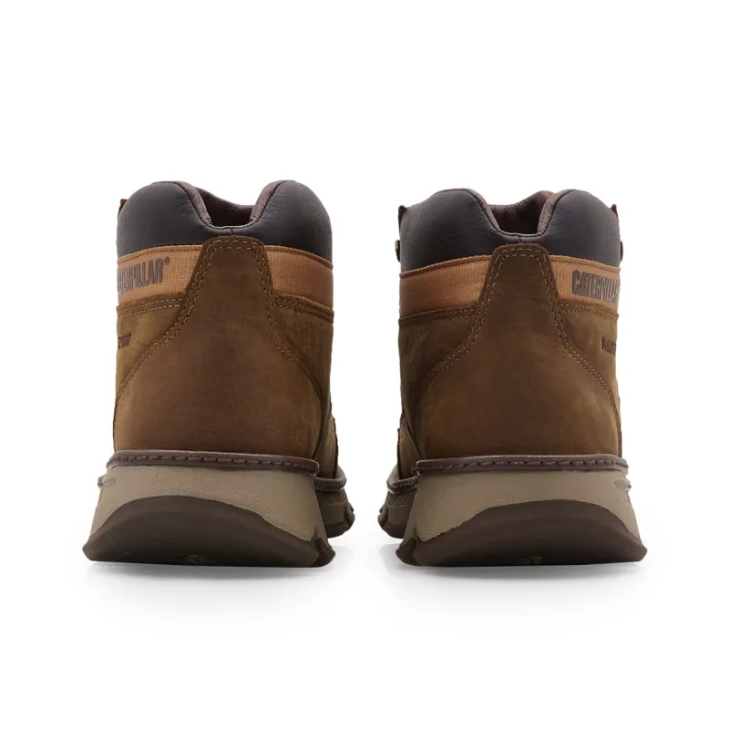 CAT Abrasion Resistant 13cm Outdoor Boots Men's Dark Brown-1