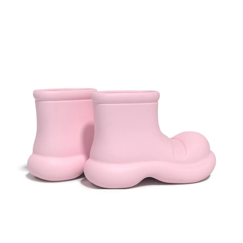 CHEDOIR Waterproof Abrasion Resistant Height Increasing Ankle Rain Boots Women's-16