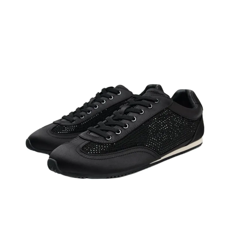 ZARA Abrasion Resistant Low Top Casual Shoes Women's Black-2