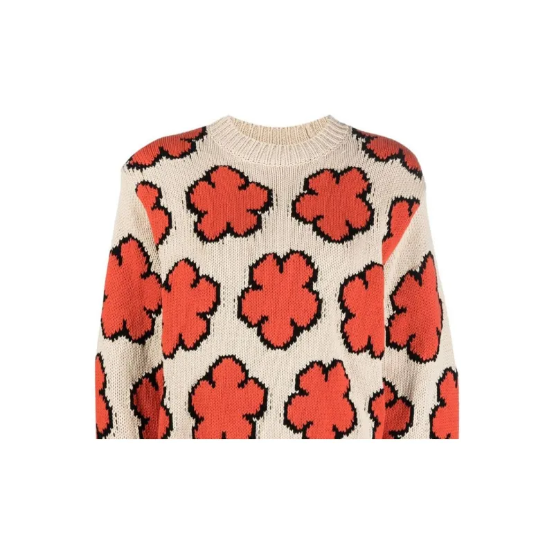 KENZO Boke Flower Intarsia Knit Jumper 'Red'-4