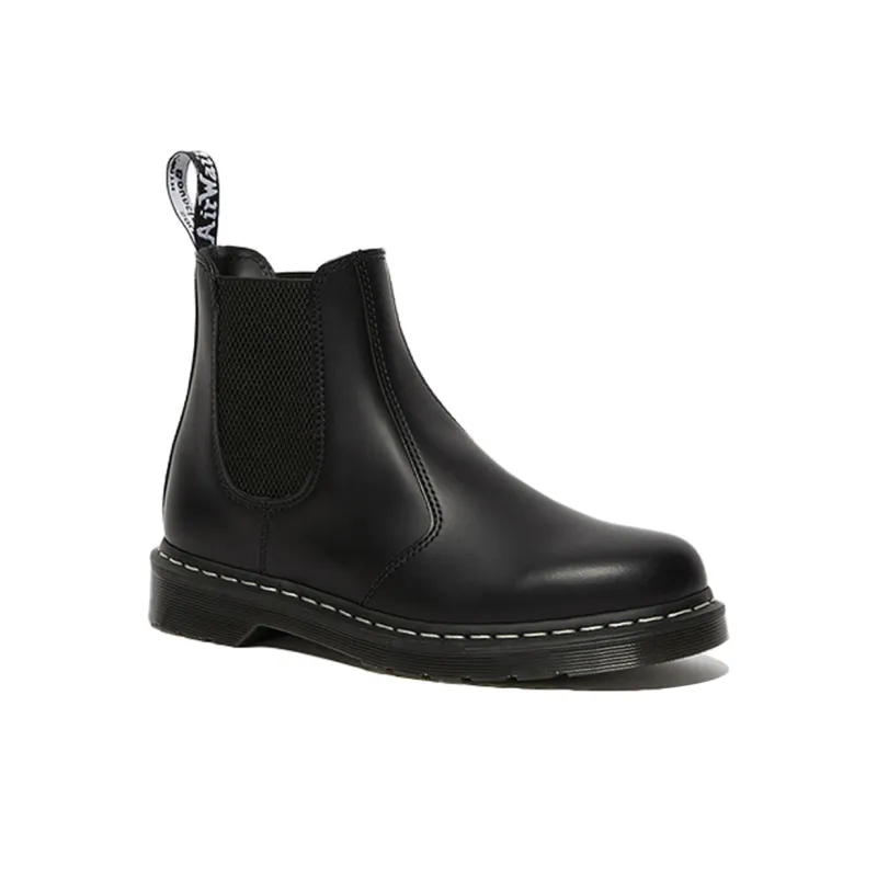 Dr.Martens 2976 White Stitch Leather Chelsea Boots 'Black'-1
