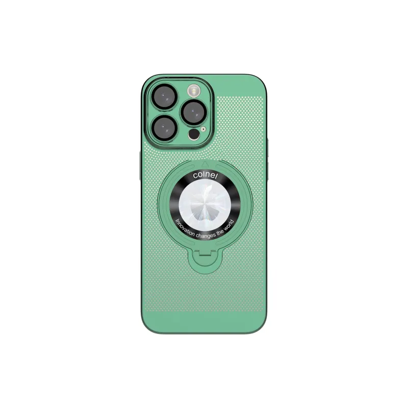 ZHUOJI PC Material Mesh Hole 360U Shield Stand Phone Case Compatible With Apple 16/15/14/13 Series-6