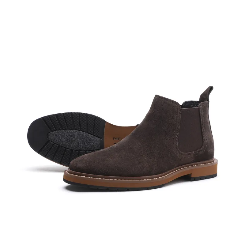ELLE HOMME Short Chelsea Boots 3.5cm Men's Brown-2