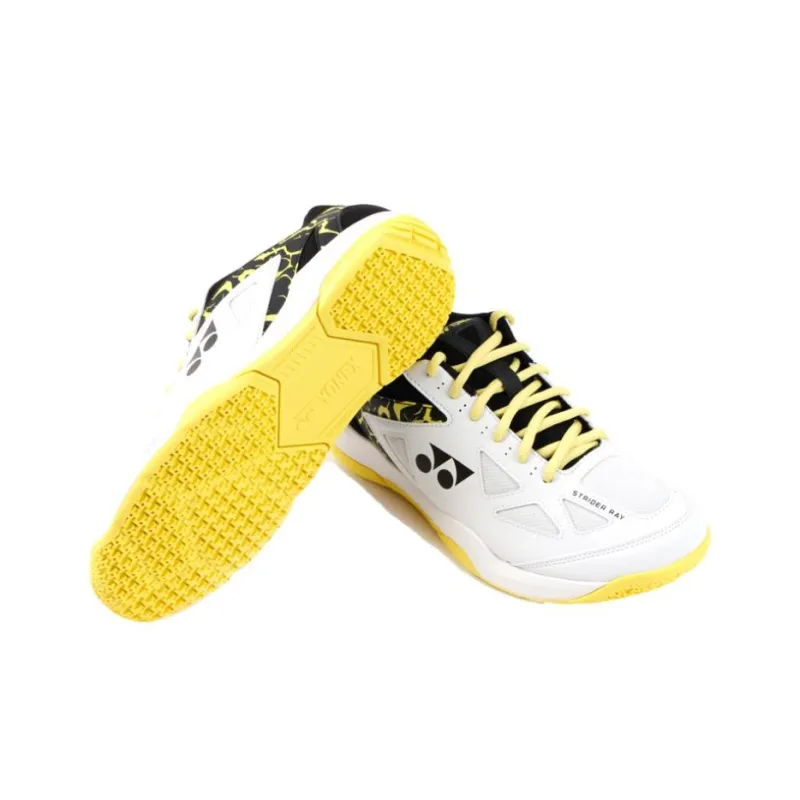 YONEX Anti Slip Wear Resistant Low Top Badminton Shoes Unisex White Black Yellow-2