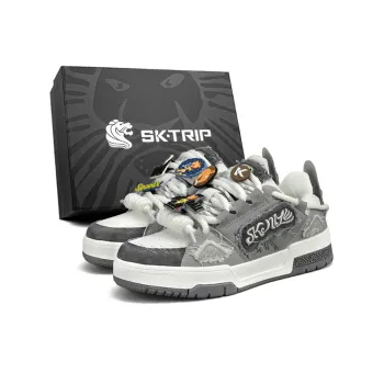 SK.TRIP Anti Slip Wear Resistant Lightweight Breathable Height Increasing Low Top Skateboard Shoes Unisex Box