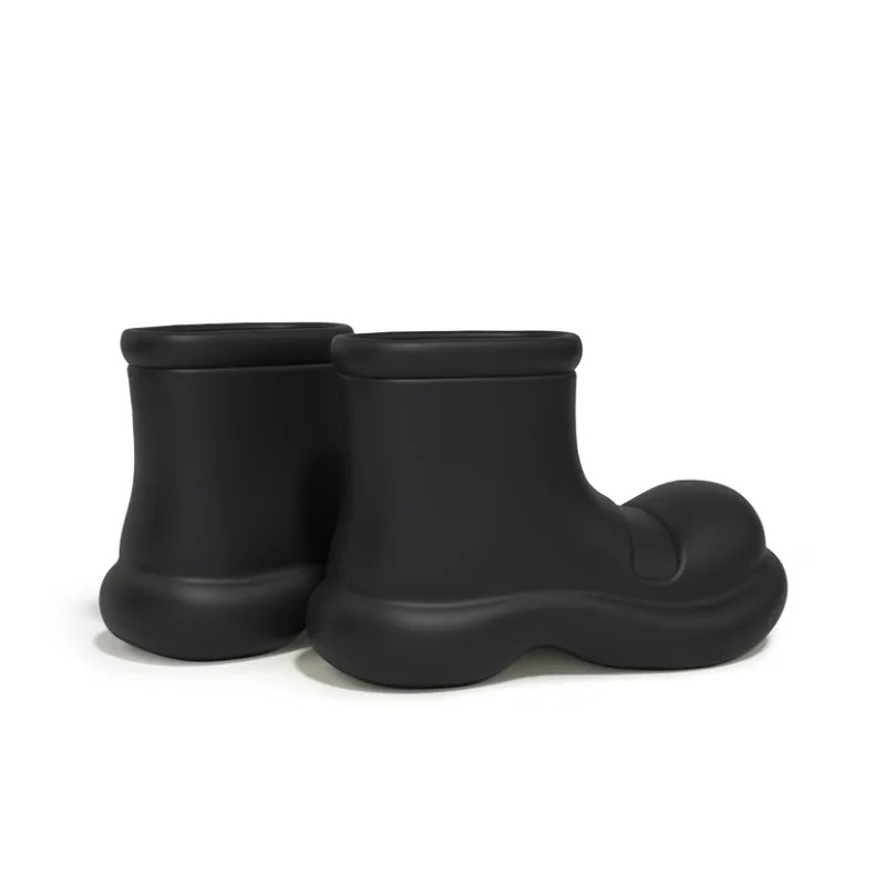 CHEDOIR Waterproof Abrasion Resistant Height Increasing Ankle Rain Boots Women's-6