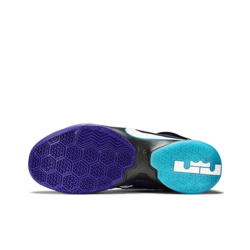 Nike Anti Slip Wear Resistant Mid Top Basketball Shoes Unisex Purple-4