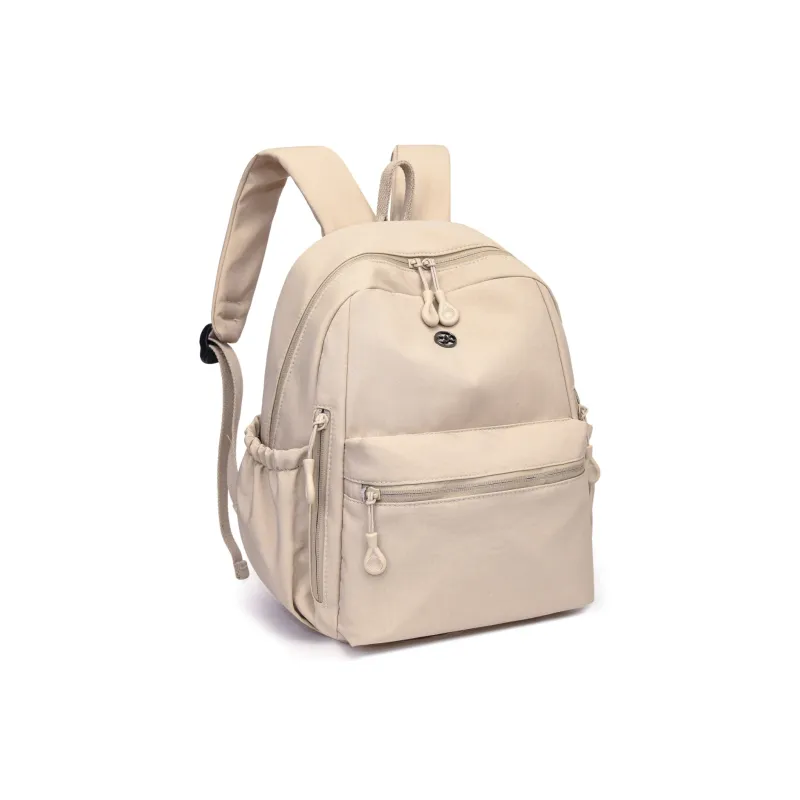 Yalu Oxford Backpack Women's Ivory/Black/Mint Green/Dusty Pink-3