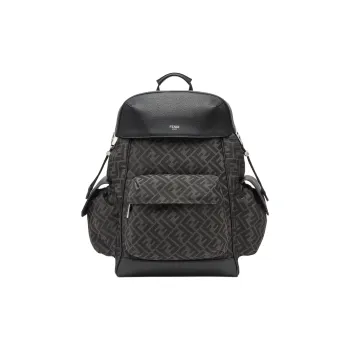 FENDI FF Jacquard Backpack Men's Black