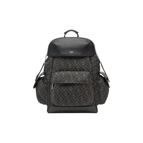 FENDI FF Jacquard Backpack Men's Black