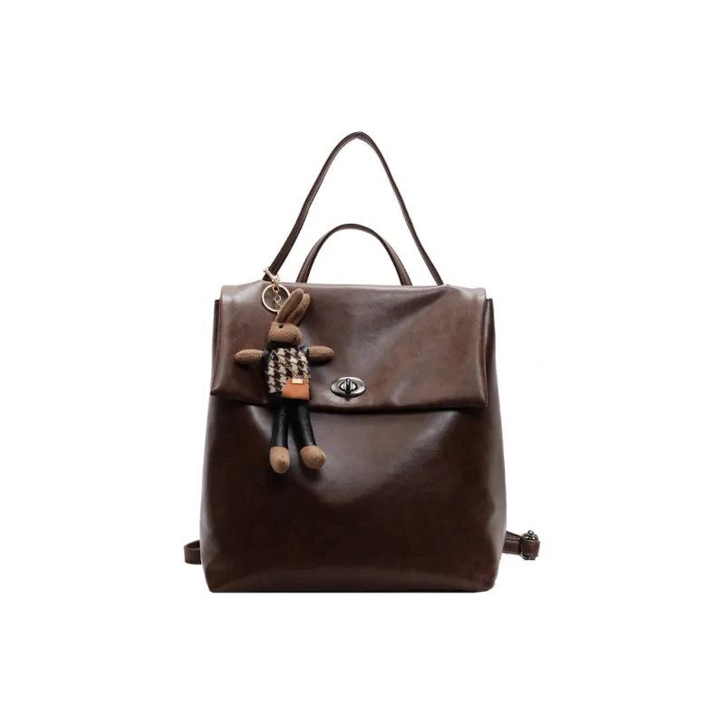 Yalu PU Backpack, Shoulder Bag, Handbag Regular Women's Dark Tea/Ecru/Brown/Coffee-7