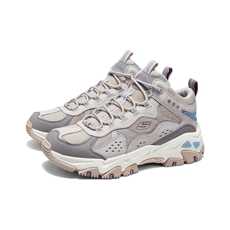 Skechers OUTDOOR Breathable Height Increasing Rebound Mid Top Casual Shoes Women's Gray Brown-2
