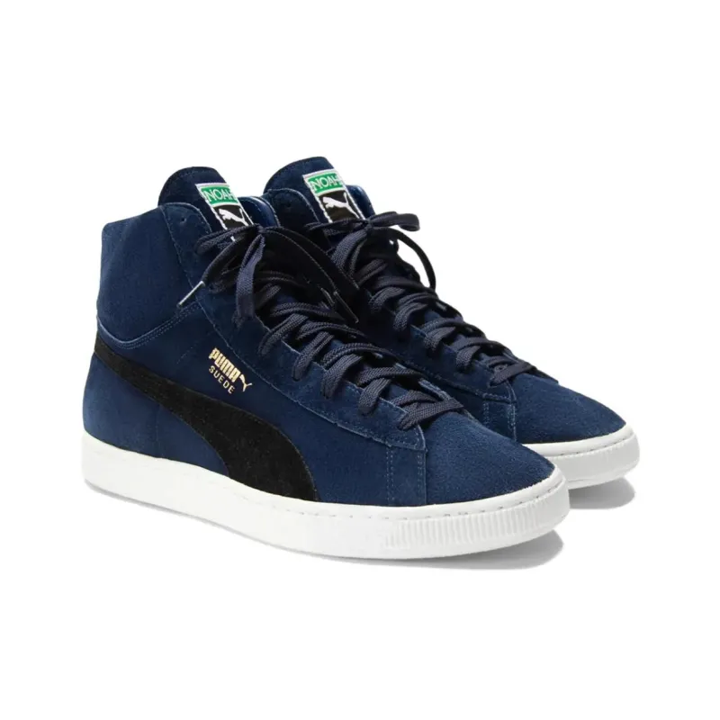 NOAH x PUMA Suede Classic Anti Slip Wear Resistant Mid Top Skateboard Shoes Unisex Blue White Black-3