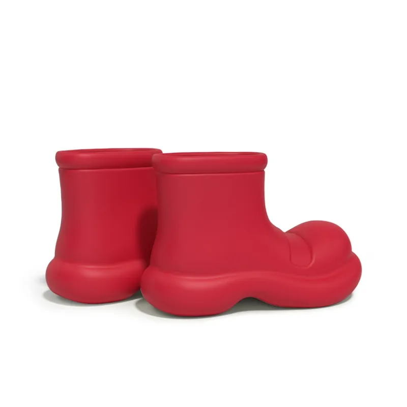 CHEDOIR Waterproof Abrasion Resistant Height Increasing Ankle Rain Boots Women's-22