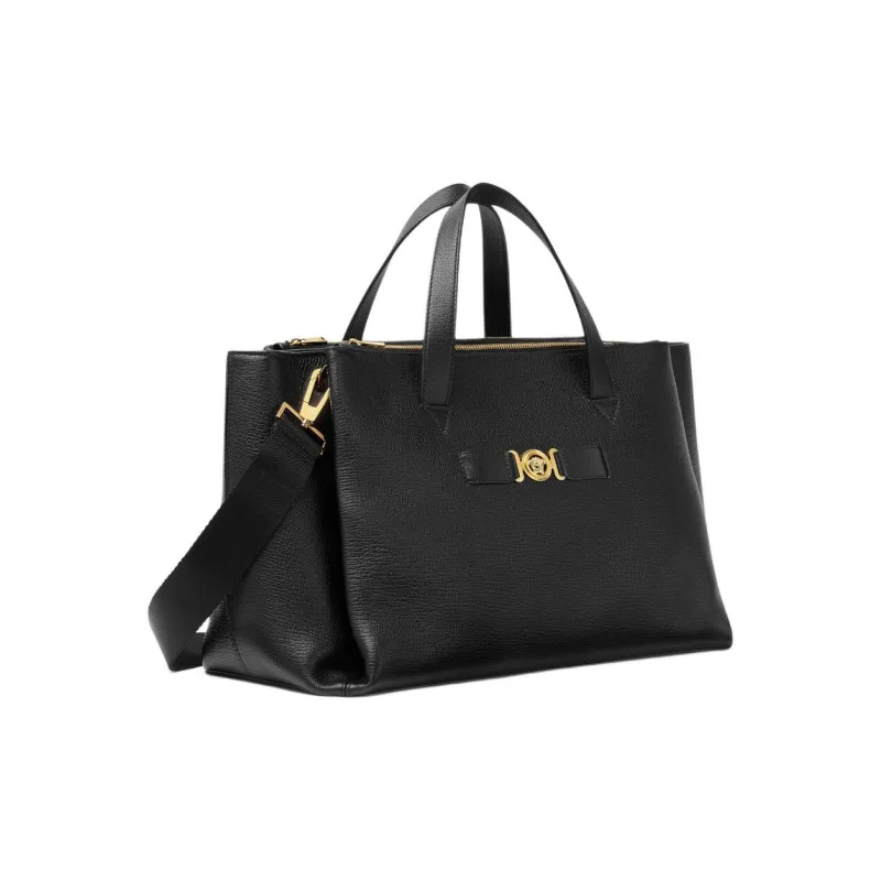 VERSACE MEDUSA BIGGIE Series Cow Leather Tote Bag Shopping Bag Shoulder Bag Handbag Men's Black-1