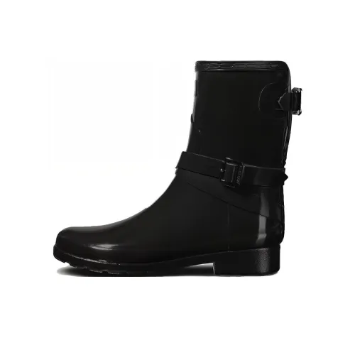 HUNTER Refined Warm And Water Resistant Rain Boots Women's Black