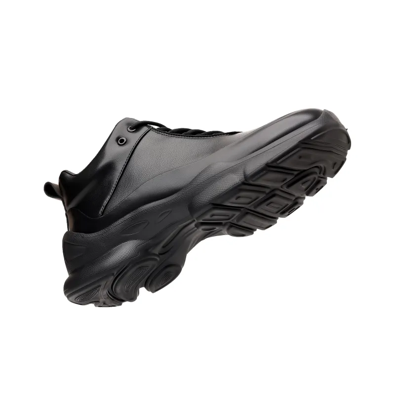 Mulinsen Black Warrior Fleece-Lined Warm Anti-Slip Wear-Resistant Mid-Top Casual Shoes Men's Black-3