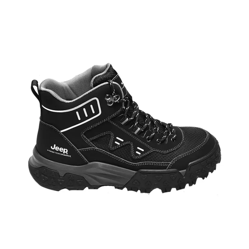 Jeep Cushioned Slip Resistant High Top Hiking Shoes Men's Black-1