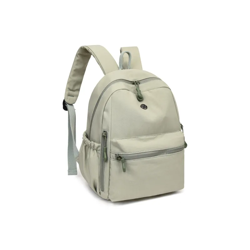 Yalu Oxford Backpack Women's Ivory/Black/Mint Green/Dusty Pink-9
