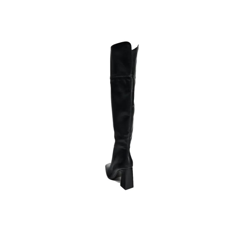 ZARA Over-the-knee Boots 9cm Women's Black-4