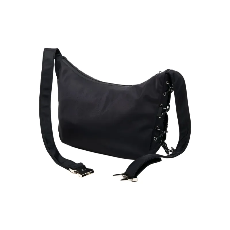 SMTING STUDIO Polyester Crossbody Bag Medium Size Unisex Deep Black/Oat-1