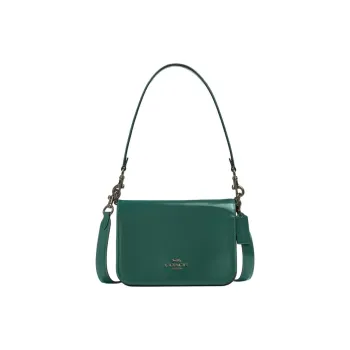 COACH Quinn Cow Leather Crossbody Bag Shoulder Bag Small Size Women's Emerald Green