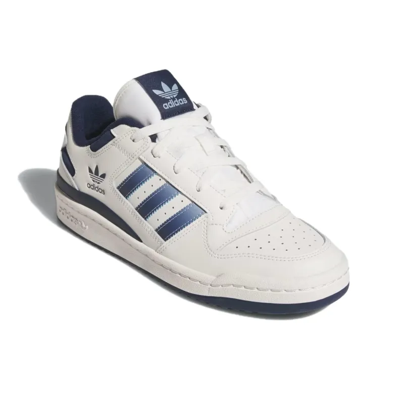 Adidas Originals FORUM Anti Slip Wear Resistant Low Top Skateboard Shoes Men's White Blue-2