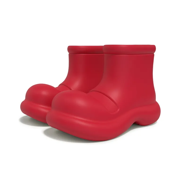 CHEDOIR Waterproof Abrasion Resistant Height Increasing Ankle Rain Boots Women's-23