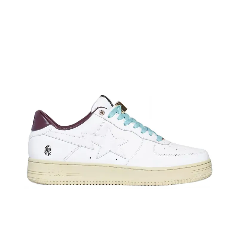 BAPE BLACK x A BATHING APE STA Low Top Stylish Skateboarding Shoes Women's White Brown Green-1